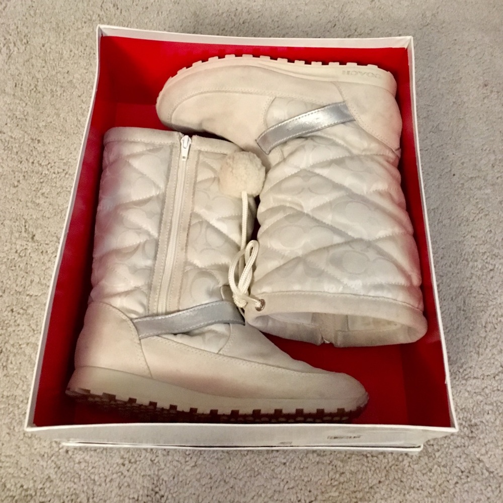 Coach White Juniper Boots